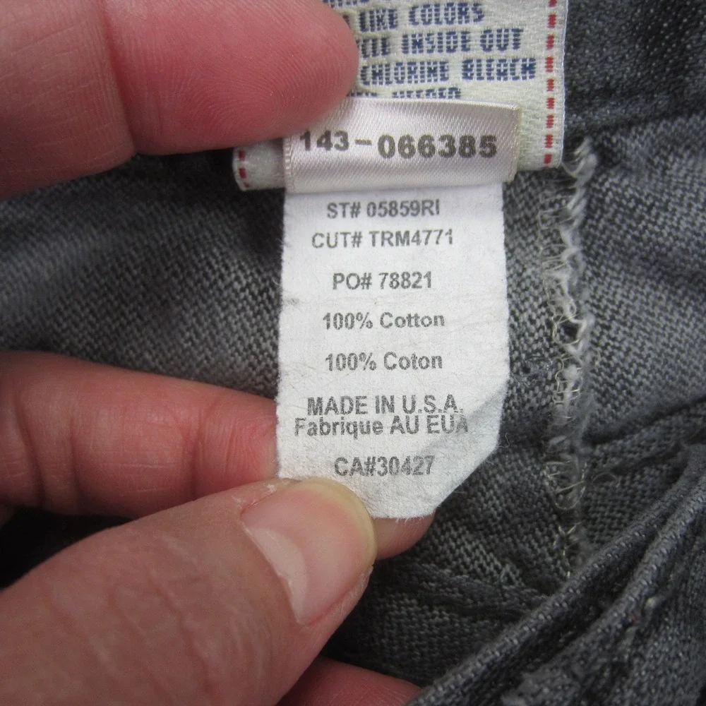 True Religion Jeans‎ Mens 32x30.5 Gray Ricky Straight Leg Flap Pocket Denim USA